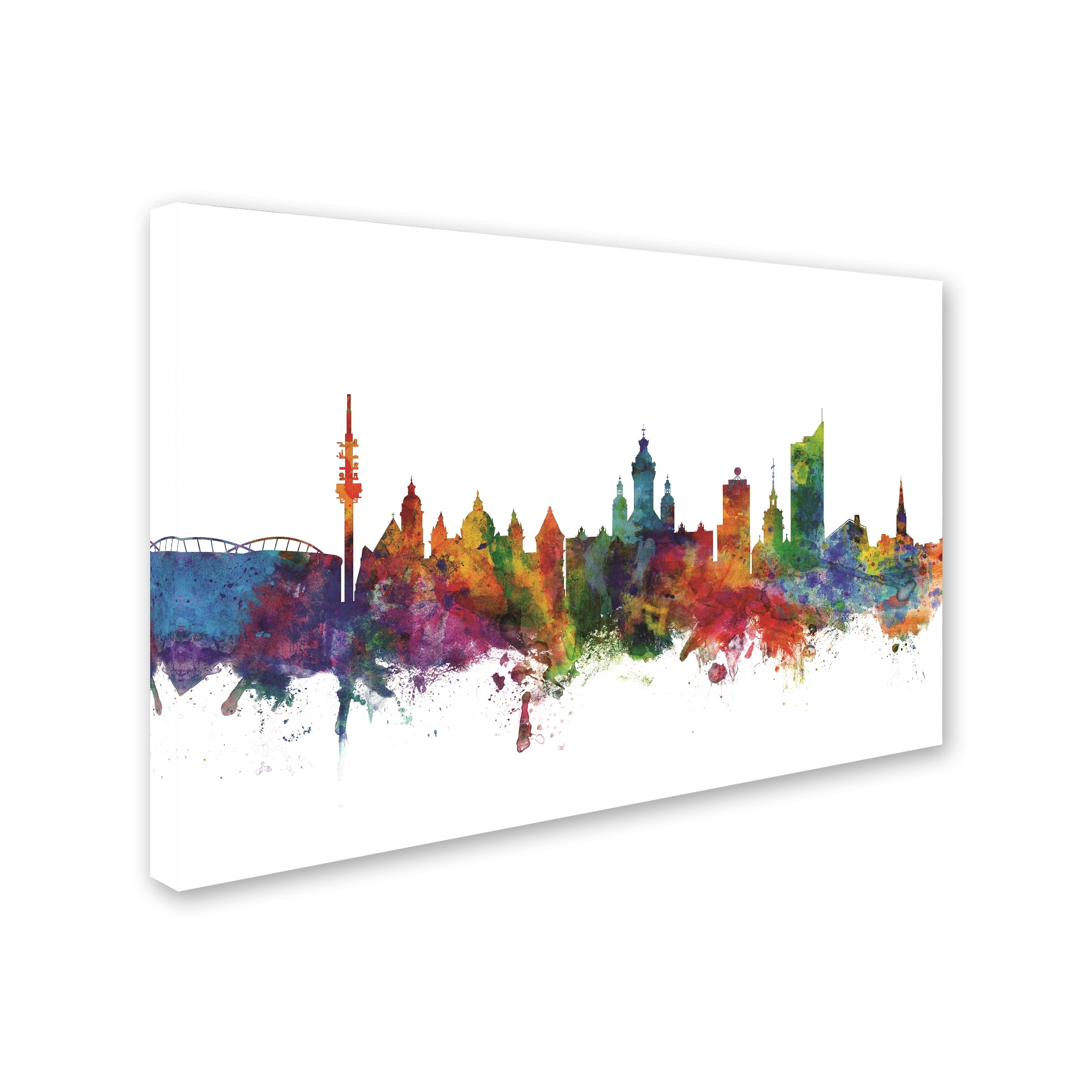Trademark Fine Art 'Leipzig Germany Skyline IV' Canvas Art by Michael Tompsett