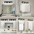 thumbnail image 6 of 24-Inch 3-Light LED Modern Black Bathroom Vanity Light Fixtures Over Mirror, Bathroom Lighting Fixtures with Cool White 6000K, Vanity Wall Lights for Bath Restroom Powder Room, 6 of 8