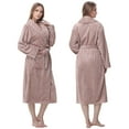 thumbnail image 2 of Enwphrey Taupe Women Robe Soft Cozy Warm Bathrobe Ladies Long Fleece Plush Comfy Spa Housecoat Lightweight Robe for Women(2XL/3XL,Taupe), 2 of 6