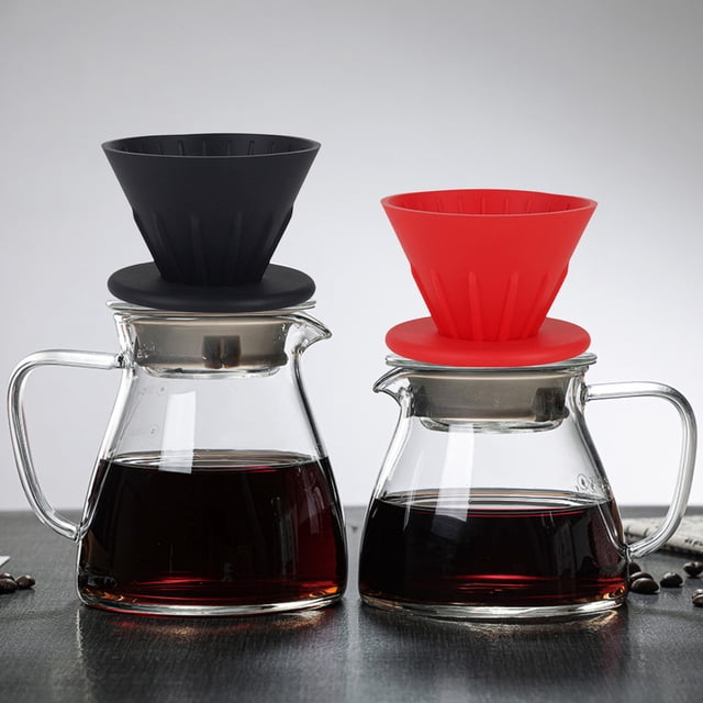 YAOMOBB Coffee Dripper Cup Collapsible Filter Cup Set Reusable Silicone Manual Coffee Dripper for Home