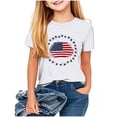 thumbnail image 2 of MKOSPLRT American Flag T Shirt Girl 2-13 Years Cute Stars and Stripes Graphic Tees Short Sleeve Crew Neck Summer Shirts Kids Clothes, 2 of 4