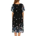 thumbnail image 4 of Ekouaer Womens Nightgown Short Sleeve House Dress with Pockets-Floral Print Mumu Dress, 4 of 6