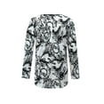 thumbnail image 2 of Qmyliery Women Summer Floral Print Long Sleeve Tunic Tops Casual Blouse, 2 of 9