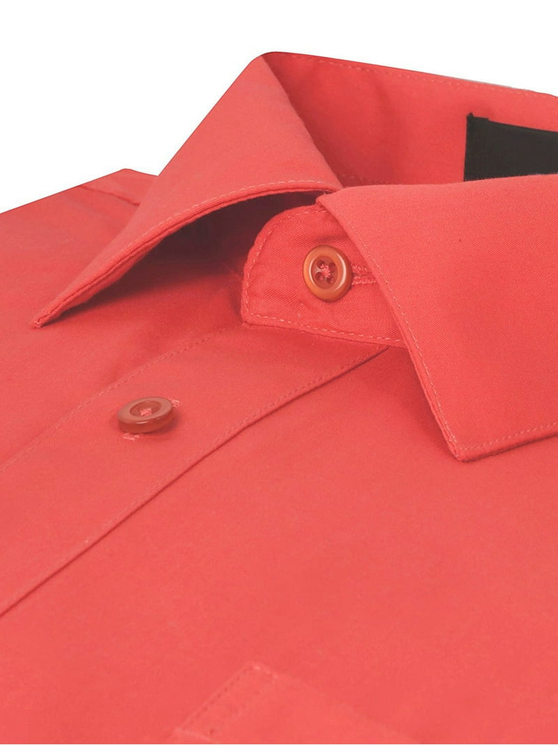 Men's Classic Fit Long Sleeve Wrinkle Resistant Button Down Premium Dress Shirt (Coral,S) Men's Classic Fit Long Sleeve Wrinkle Resistant Button Down Premium Dress Shirt (Coral,S)