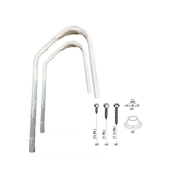 Innovaplas ABME20013 The Classic Space Saver ABG Step Two Aluminum Handrails, Aqua Blue