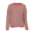 thumbnail image 4 of MESSUEN Crew Neck Sweater for Women Striped Sweater Long Sleeve Sweaters for Women Womens Summer Tops Dressy Casual Light Weight Sweaters for Summer Women's Shirts Blouses Womens Tops Orange 2XL, 4 of 9