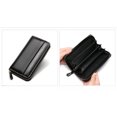 thumbnail image 3 of Unisex Anti-Degaussing Zipper Clutch Coin Purse Wallet, Brown, 3 of 14