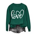 thumbnail image 2 of Meichang Sweat-Shirt de la Saint-Valentin pour Femmes, Col Rond, Graphique Cœur d'Amour, Coupe Ample, Manches Longues, Mignon, 2 of 4