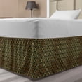thumbnail image 1 of Abstract Bed Skirt, Repetitive Damask Design of Ornaments Intertwined Oriental Motifs Print, Elastic Bedskirt Dust Ruffle Wrap Around for Bedding Decor, 4 Sizes, Charcoal Grey Almond, by Ambesonne, 1 of 2