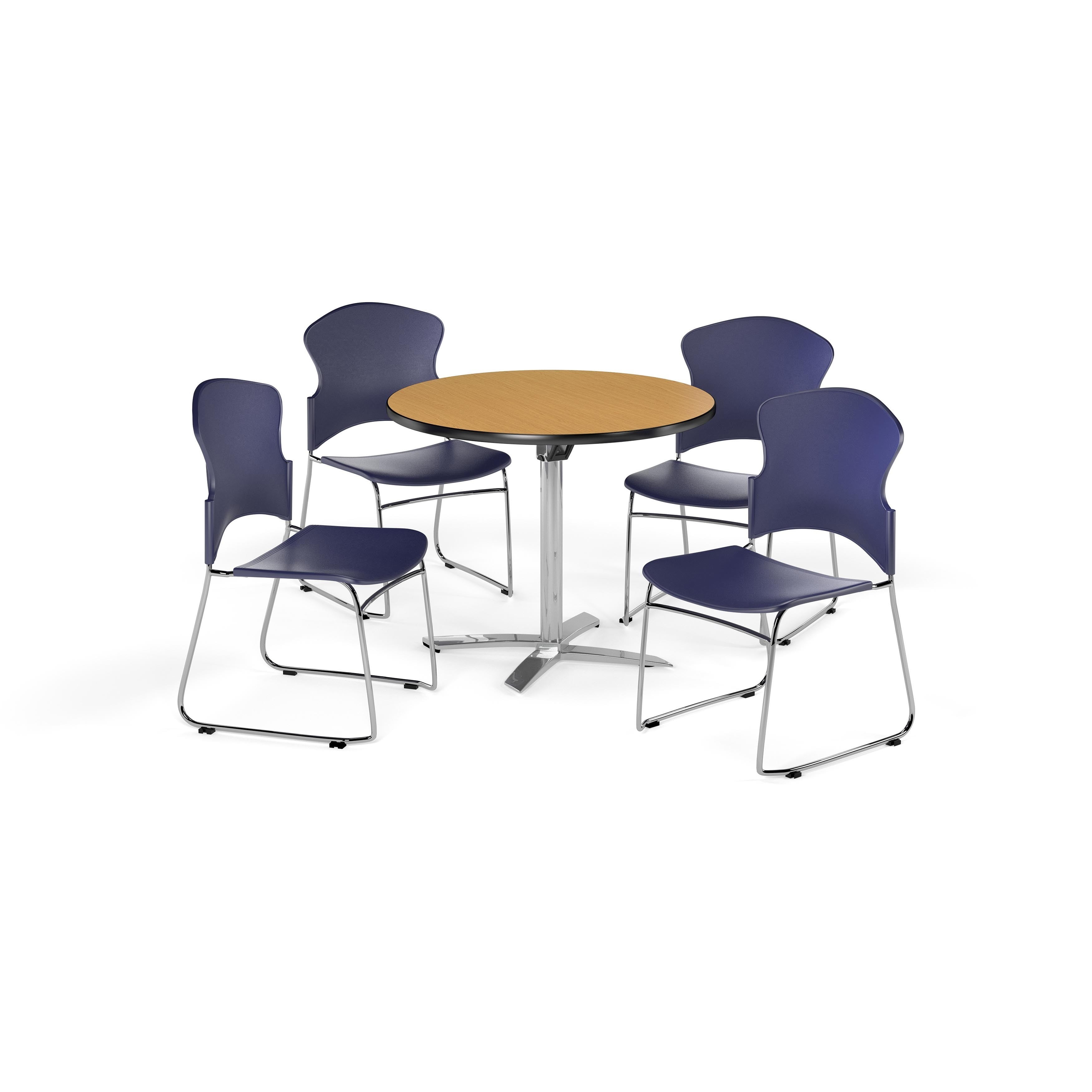 OFM  Oak 42-inch Round Break Room Table with 4 chairs
