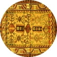 thumbnail image 1 of Ahgly Company Indoor Round Persian Yellow Traditional Area Rugs, 6' Round, 1 of 4