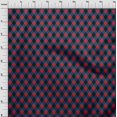 thumbnail image 3 of oneOone Silk Tabby Dark Navy Blue Fabric Argyle Check Dress Material Fabric Print Fabric By The Yard 42 Inch Wide, 3 of 4