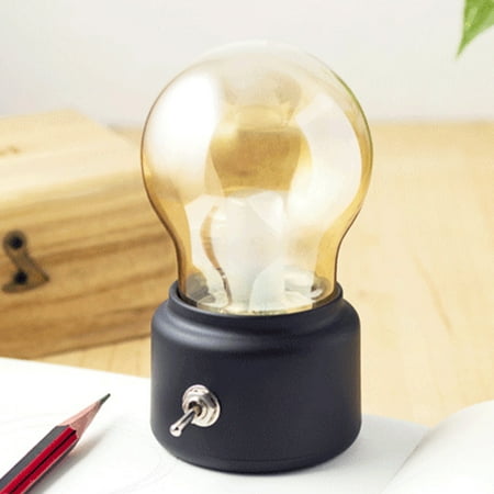 

ZJWJJ Goods Clearance Lamps & Shades 2024-New Retro Bulb Light Led Night Lights Usb Charge Bright Night Light Soft White Small Nightlight Touched On/Off For Kid Room Bedroom Bathroom (#1 Black)