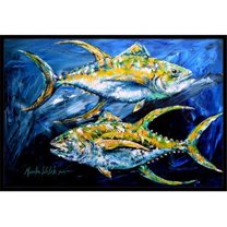 Carolines Treasures MW1125JMAT 24 x 36 in. Fish - Tuna Tuna Blue Indoor Or Outdoor Doormat