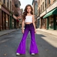 thumbnail image 2 of Girls Bell Bottom Pants High Waist Baggy Wide Leg Pants Back to School Clothes Gradient Pants Size 5-16 Years, 2 of 6