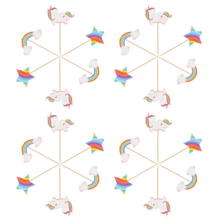 GOOHOCHY Paper Cupcake Toppers Whimsical Style Birthday Parties Decorations 24Pcs