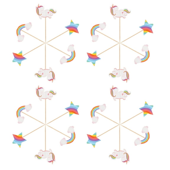 GOOHOCHY Paper Cupcake Toppers Whimsical Style Birthday Parties Decorations 24Pcs