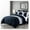 Navy Blue Gray, variant on Briar 7-Piece California King Bed in a Bag Comforter Set with Sheets - Lightweight Comforter Black Gray White Luxury Pleated Stripe Bedding Set for All Season