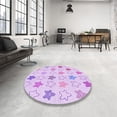 thumbnail image 4 of Ahgly Company Machine Washable Indoor Square Transitional Heliotrope Purple Area Rugs, 4' Square, 4 of 7