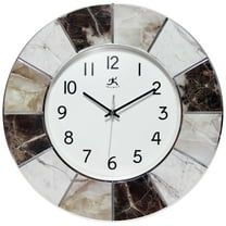 Infinity Instruments 16-inch x 16-inch White Analog Display Round Modern Wall Clock