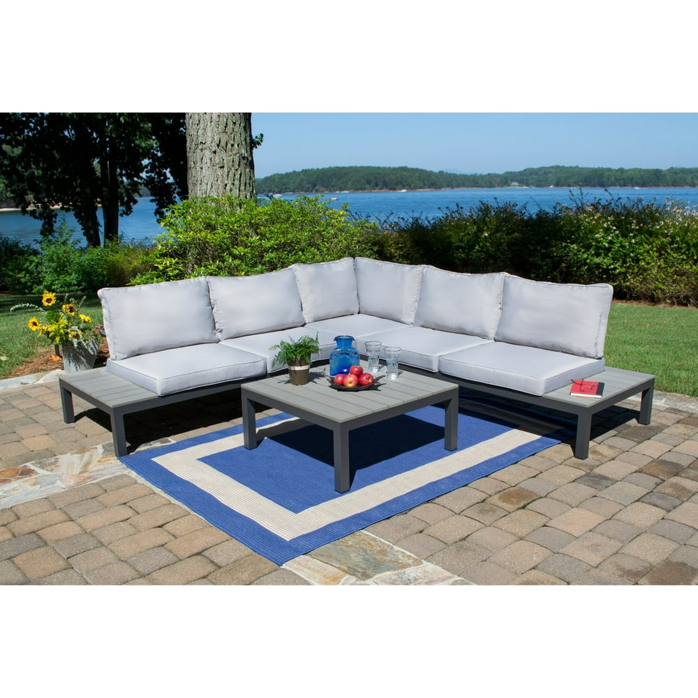 Tortuga Outdoor Lakeview Aluminum 4 Piece Sectional Patio Conversation