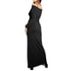 thumbnail image 3 of Jess por Meiko Vestido de Mujer de Manga Larga Off Shoulder con Adorno de Flores Cuerpo Ajustado Maxi Vestido L Negro, 3 of 6