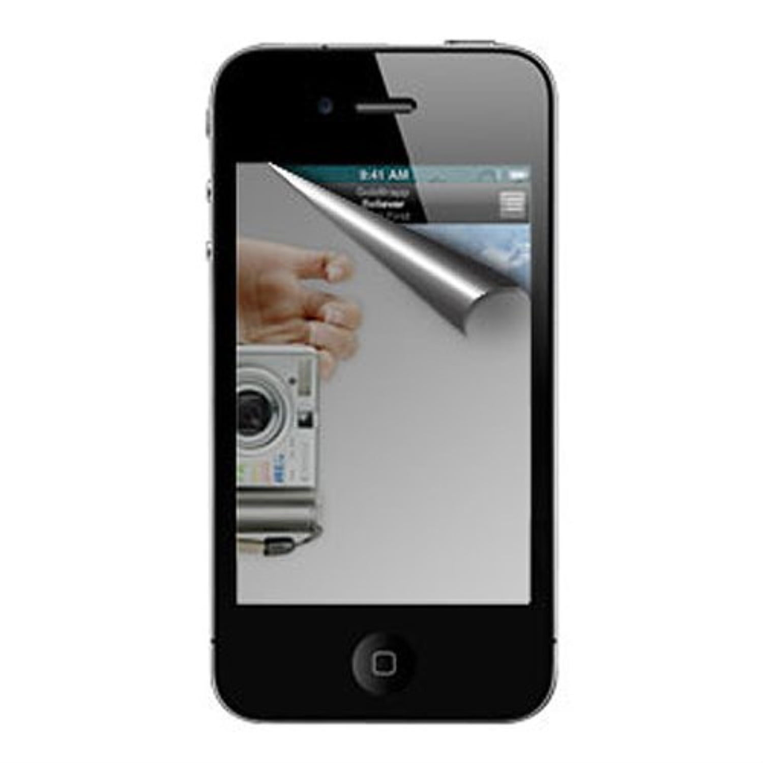 Amzer Mirror Screen Protector with Cleaning Cloth for iPhone 4