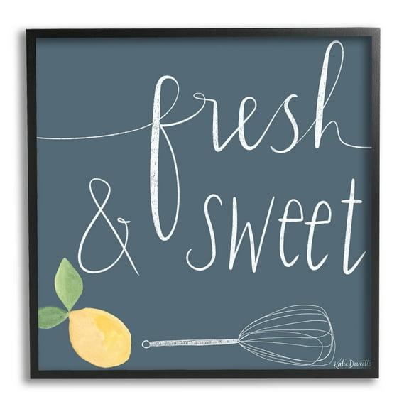 Stupell Industries Fresh & Sweet Citrus Fruit Cooking Graphic Art Black Framed Art Print Wall Art, Design by Katie Doucette
