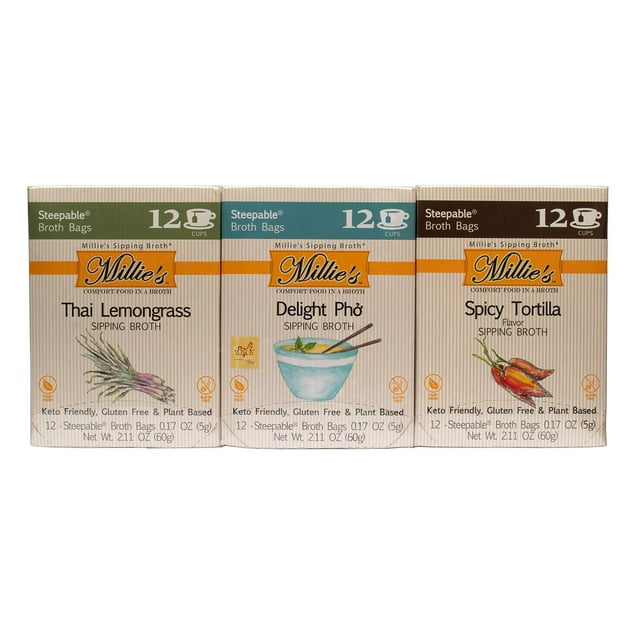 Millie's Sipping Broth, Variety Pack, 3 pk.