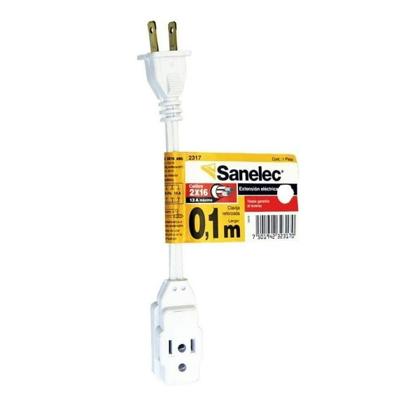 Extensión Eléctrica Sanelec Clavija Reforzada 10 cm