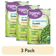 (3 pack) Great Value Organic Sweet Peas No Salt Added, 15 oz