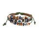 thumbnail image 2 of Pulsera de cuero sintético multicapa con dijes, brazalete tejido con cuentas De color verde oscuro, 2 of 9