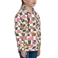 thumbnail image 3 of Fotbe Abstract Pink Plaid Butterfly Pattern Youth Pullover Hooded Sweatshirt, Boys Hoodie, Kangaroo Pocket Hoodie for Kids Girls -X-Large, 3 of 6