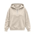 thumbnail image 4 of Quarter Zip Hoodie for Women Long Sleeve Casual Pullover Sweatshirt with Half Zipper, 4 of 5