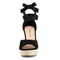 thumbnail image 6 of Unique Bargains Women's Espadrilles Tie Up Ankle Strap Sandals Black (Size 7), 6 of 7
