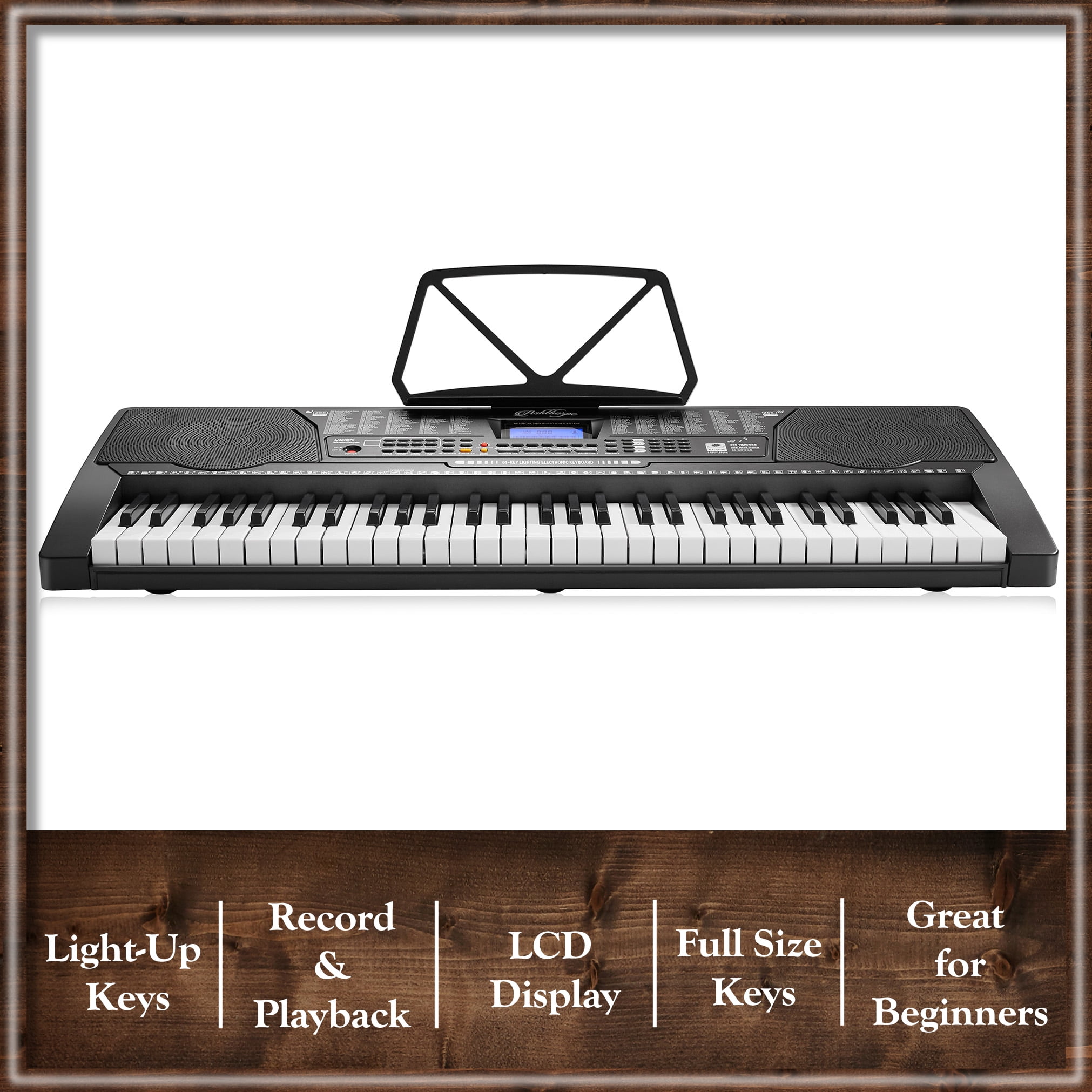 Ashthorpe, Digital Electronic Keyboard Piano, 61-Key Light Up Keys
