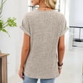thumbnail image 7 of yillto Womens Short Sleeve Sweater Fashion V Neck Loose Knit Pullover Tops Summer Lightweight Blouses, 7 of 7