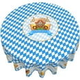 thumbnail image 2 of Oktoberfest Round Tablecloth 60 Inch Blue White Check Octoberfest German Bavarian Table Cloth Beer Tablecloths Farmhouse Polyester Table Cover for Holiday Kitchen Dining Party Indoor Outdoor Decor, 2 of 6