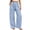 Blue, variant on Stralyhd Women's Wide Leg Pants Gingham Casual Elastic Waist Trousers Long Lounge Summer Travel Pants Blue M