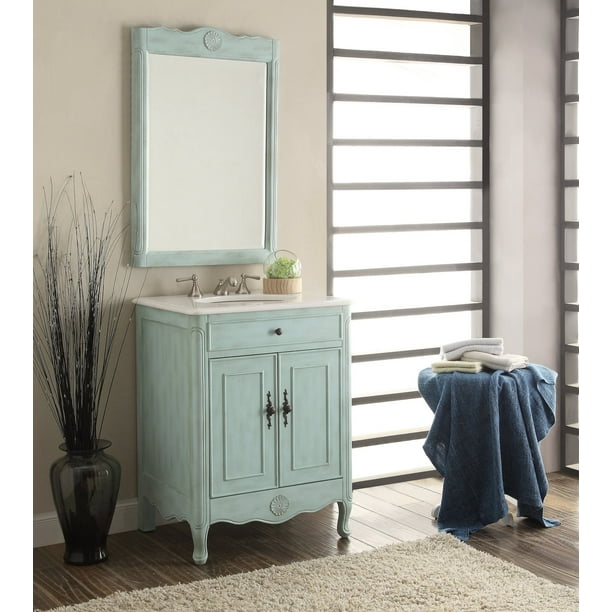 26 Benton Collection Daleville Light Blue Small Bathroom Vanity With Mirror Hf 838lb Mir Walmart Com Walmart Com