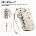 thumbnail image 5 of Decase Anti-Scratch PU Leather Wallet Case Compatible with iPhone 14 Pro Max,Shockproof Magnetic Buckle Hybrid Case Cover with Zipper Pocket Credit Card Slot Cash Slot Wrist Strap Lanyard,Beige, 5 of 12