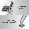 thumbnail image 3 of Kinbor 3-Seat Office Waiting Room Chairs, Reception Guest Bench w/ PU Leather & Steel Frame, Black, 3 of 9