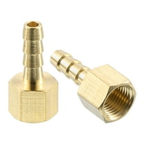Uxcell 2 Pack Brass Hose Barb Fitting, 3/16" Bard x 1/8" NPT Female Hose Connector