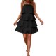 thumbnail image 3 of Txlixc Vestido de verano femenino, falda de hoja de loto de color sólido con correas finas italianas Txlixc moda, 3 of 7