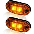 thumbnail image 3 of 10 luces de posición laterales LED de 2 LED, 12/24 V, luces de gálibo LED, lámpara lateral de remolque, luz amarilla de advertencia para camión, autocaravana, caravana, 3 of 5