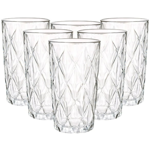 Juego de 6 Vasos Double Old Fashion VITTORI estilo Libia de Vidrio Cristal Labrado 265ml