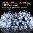 thumbnail image 5 of TiokMc Solar-Powered Fairy Blossom Flower String Lights, 22.96ft 50 LED, Cool White, Outdoor Garden, Patio, Lawn, Christmas Decoration - 2 Pack, 5 of 8