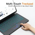 thumbnail image 5 of Magic Keyboard Case for Samsung Galaxy Tab S10 Plus/S9 Plus/S9 FE Plus/S8 Plus/S7 Plus/S7 FE 12.4 inch with Floating Magnetic Stand, Backlit, Smart Touchpad, Pen Holder, LED Display, 5 of 7