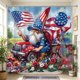 thumbnail image 4 of Independence Day Holiday Party Celebration Shower Curtain Bathroom Partition Decoration Hanging Curtain, 4 of 6