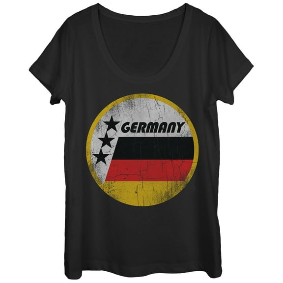 Women's Lost Gods Germany Flag Circle  Scoop Neck Black 2X Large